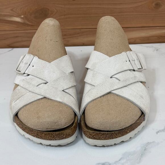 Birkenstock Sandals in White and Tan - Picture 6 of 12